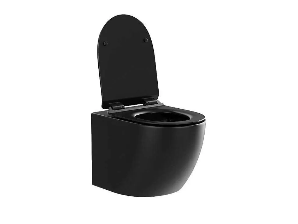 Pakket Zwevend Toilet Met Sierframe - Matzwart - Javoine-Vente-unique Clearance