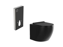 Pakket Zwevend Toilet Met Sierframe - Matzwart - Javoine-Vente-unique Clearance
