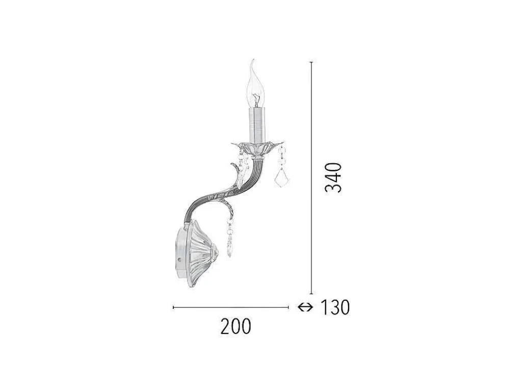 Palazza Wandlamp, Messing, 20X13X34 Cm,-EPIKASA Discount