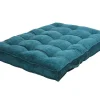 Palletkussen - 120 X 80 X 10 Cm - Ribfluweel - Blauw - Baila-OZAIA Discount