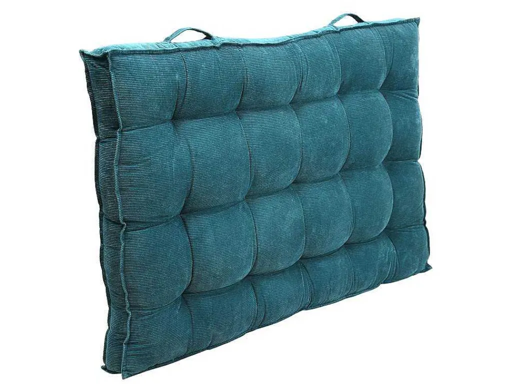 Palletkussen - 120 X 80 X 10 Cm - Ribfluweel - Blauw - Baila-OZAIA Discount