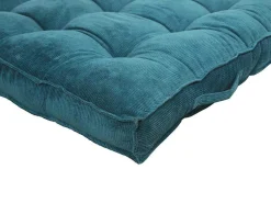 Palletkussen - 120 X 80 X 10 Cm - Ribfluweel - Blauw - Baila-OZAIA Discount