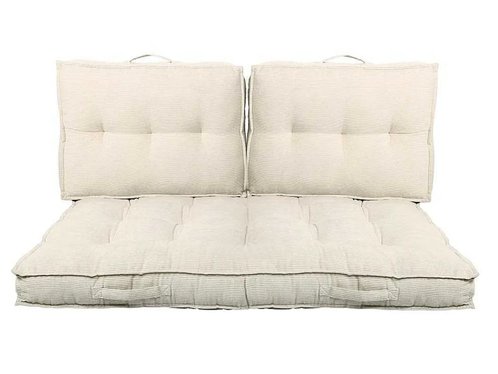 Palletkussen Van Ribfluweel - L120 X D80 Cm - Beige - Baila-OZAIA New
