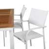 Panama Tuinmeubelset Tafel 90X152/210Cm En 4 Stoel Santorini Wit, Naturel.-Vente-unique Sale