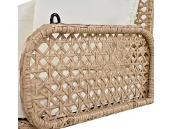 Pe Rotan Hangstoel - Tuinschommel - 2 Plaatsen - Met Kussens - Beige-ModernLuxe Discount