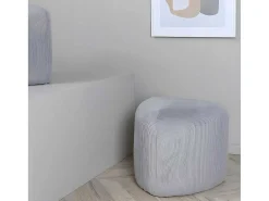 Peg Poef, Hocker O46Cm Fluweel Grijs.-Venture Home New