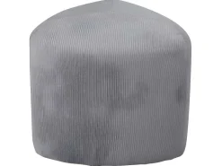 Peg Poef, Hocker O46Cm Fluweel Grijs.-Venture Home New
