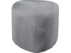 Peg Poef, Hocker O46Cm Fluweel Grijs.-Venture Home New