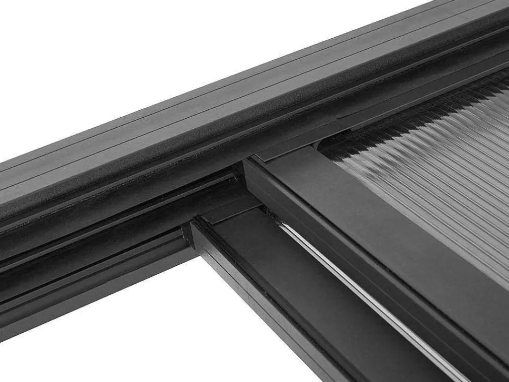 Pergola Voor Tegen De Muur Met Schuifbaar Dak - 12 M - Antraciet - Izeda-EXPERTLAND Outlet