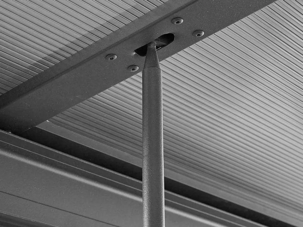 Pergola Voor Tegen De Muur Met Schuifbaar Dak - 12 M - Antraciet - Izeda-EXPERTLAND Outlet