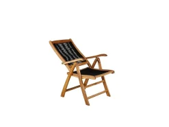 Peter Tuinstoel 5 Pos. Instelbaar Zwart, Acacia.-Vente-unique New