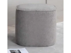 Piff Poef, Hocker O44Cm Teddystof Grijs.-Venture Home Online