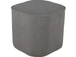 Piff Poef, Hocker O44Cm Teddystof Grijs.-Venture Home Online