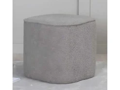 Piff Poef, Hocker O44Cm Teddystof Grijs.-Venture Home Online