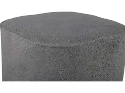 Piff Poef, Hocker O44Cm Teddystof Grijs.-Venture Home Online