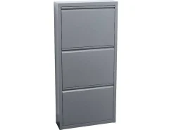 Pisa Schoenenkast Grijs Metaal Met 3 Vakken.-Vente-unique Discount