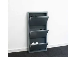 Pisa Schoenenkast Grijs Metaal Met 3 Vakken.-Vente-unique Discount