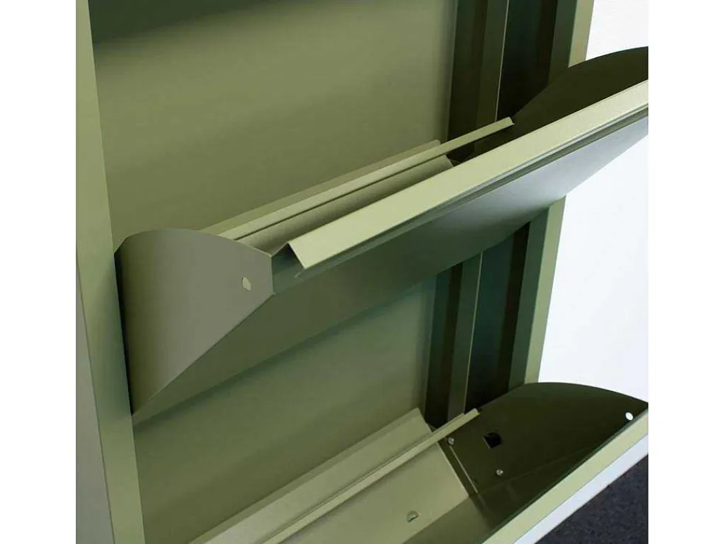 Pisa Schoenenkast Groen Metaal Met 4 Vakken.-Vente-unique Clearance