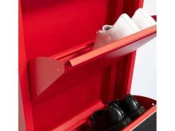Pisa Schoenenkast Rood Metaal Met 9 Vakken.-Vente-unique Online