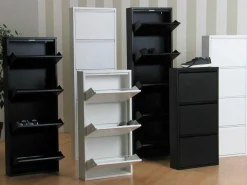Pisa Schoenenkast Wit Metaal Met 5 Vakken - Set Van 3.-Vente-unique