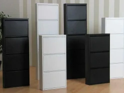 Pisa Schoenenkast Wit Metaal Met 5 Vakken - Set Van 2.-Vente-unique Sale
