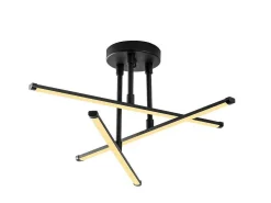 Plafondlamp Met Ledverlichting Van Metaal - L51 X H26 Cm - Zwart - Heras-OZAIA
