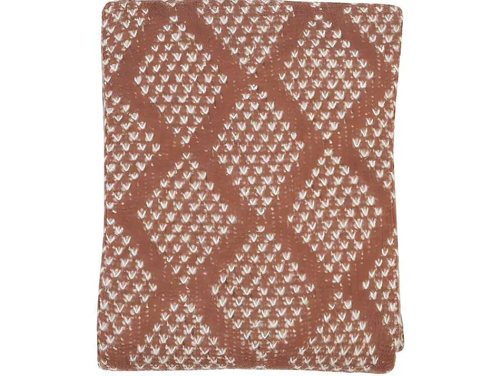 Plaid Oyace - Acryl En Wol - 130 X 170 Cm - Ivoor En Rood-OZAIA Clearance