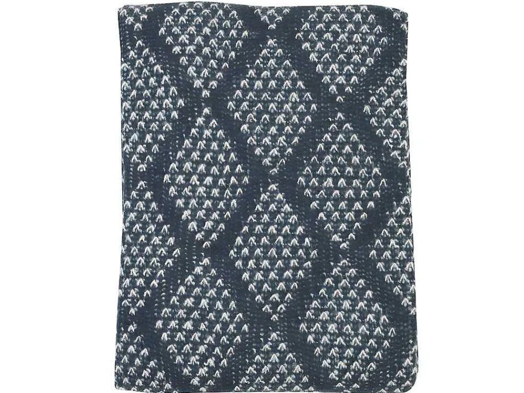 Plaid Oyace - Acryl En Wol - 130 X 170 Cm - Ivoor En Blauw-OZAIA Clearance