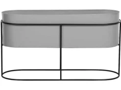 Plantenbak Voor Binnen Op Poten - L74 X H40 Cm - Metaal - Lichtgrijs - Ravina-OZAIA Outlet