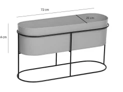 Plantenbak Voor Binnen Op Poten - L74 X H40 Cm - Metaal - Lichtgrijs - Ravina-OZAIA Outlet