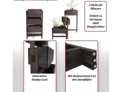 Plantenrek Staand Rek, Bruin-Vente-unique Clearance