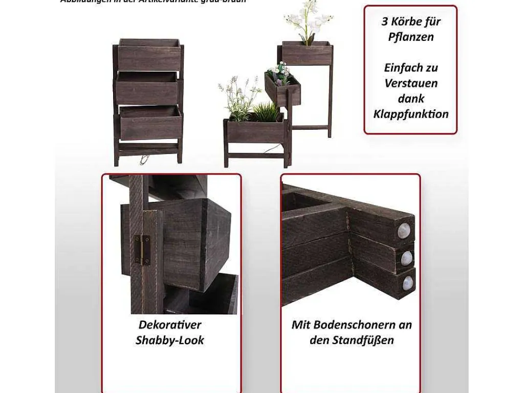 Plantenrek Staand Rek, Wit-Vente-unique Clearance