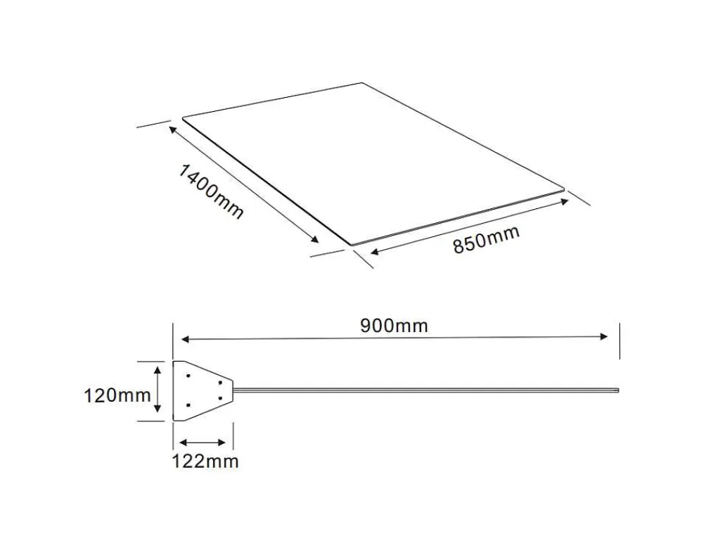 Platte Deurluifel Van Aluminium 140 X 90 Cm Met Ledverlichting - Luxama-Vente-unique