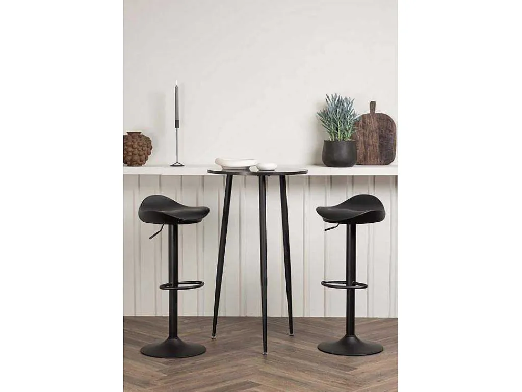 Plaza Barmeubelset Bartafel Zwart En 2 Adesto Barstoelen Zwart.-Vente-unique Hot