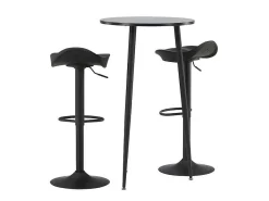 Plaza Barmeubelset Bartafel Zwart En 2 Adesto Barstoelen Zwart.-Vente-unique Hot