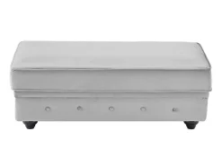 Poef Met Opbergruimte Van Lichtgrijs Velours Chesterfield-Vente-unique New