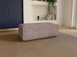 Poef Van Lichtpaars Ribfluweel Amelia-Vente-unique New