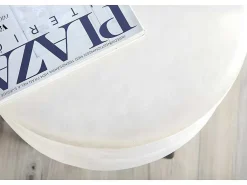 Pot Poef O40Cm Velours Beige.-Venture Home Outlet