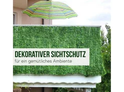 Privacyscherm Balkon N77 Ii Blad, 300X150Cm Licht Blad-Vente-unique