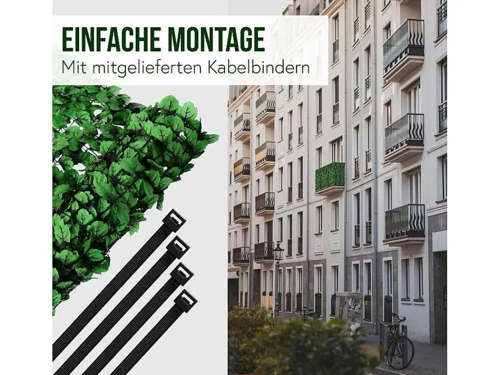 Privacyscherm Balkon N77 Ii Blad, 300X100Cm Donker Blad-Vente-unique Best