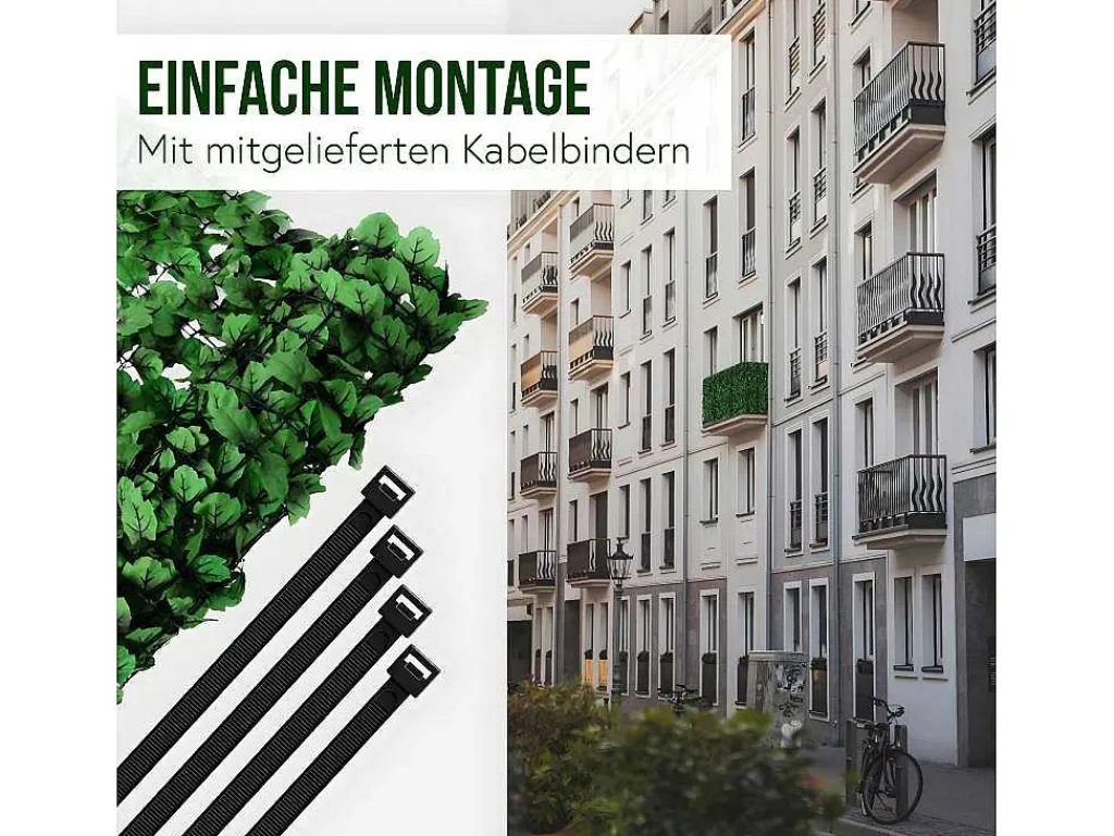 Privacyscherm Balkon N77 Ii Blad, 300X100Cm Donker Blad-Vente-unique Best