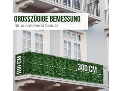 Privacyscherm Balkon N77 Ii Blad, 300X100Cm Donker Blad-Vente-unique Best