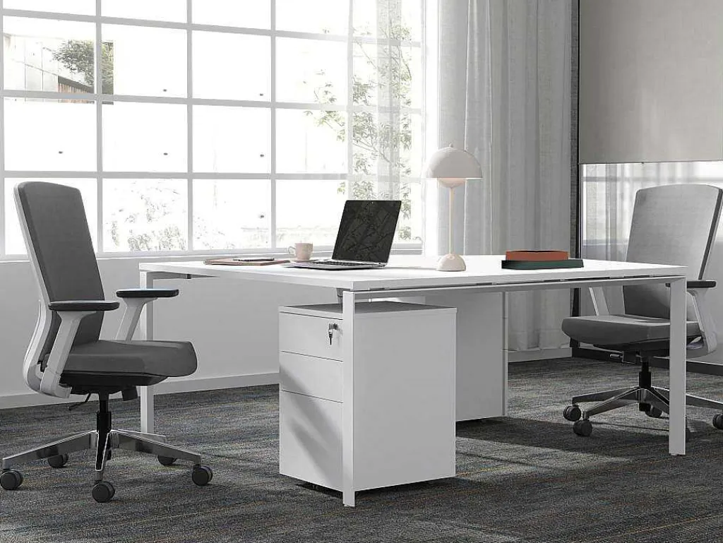 Professioneel Bureau Voor 2 Personen - Wit - L140 Cm - Downtown-Workēa New