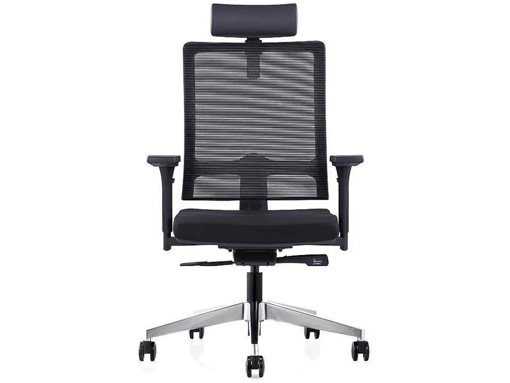 Professionele Ergonomische Bureaustoel - Met Hoofdsteun - Stof - Zwart - Wallstreet-Workēa Best