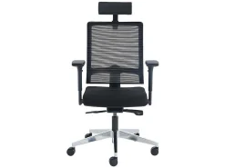 Professionele Ergonomische Bureaustoel - Met Hoofdsteun - Stof - Zwart - Wallstreet-Workēa Best
