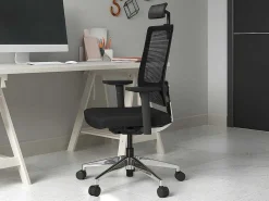 Professionele Ergonomische Bureaustoel - Met Hoofdsteun - Stof - Zwart - Wallstreet-Workēa Best
