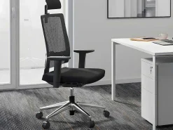 Professionele Ergonomische Bureaustoel - Met Hoofdsteun - Stof - Zwart - Wallstreet-Workēa Best
