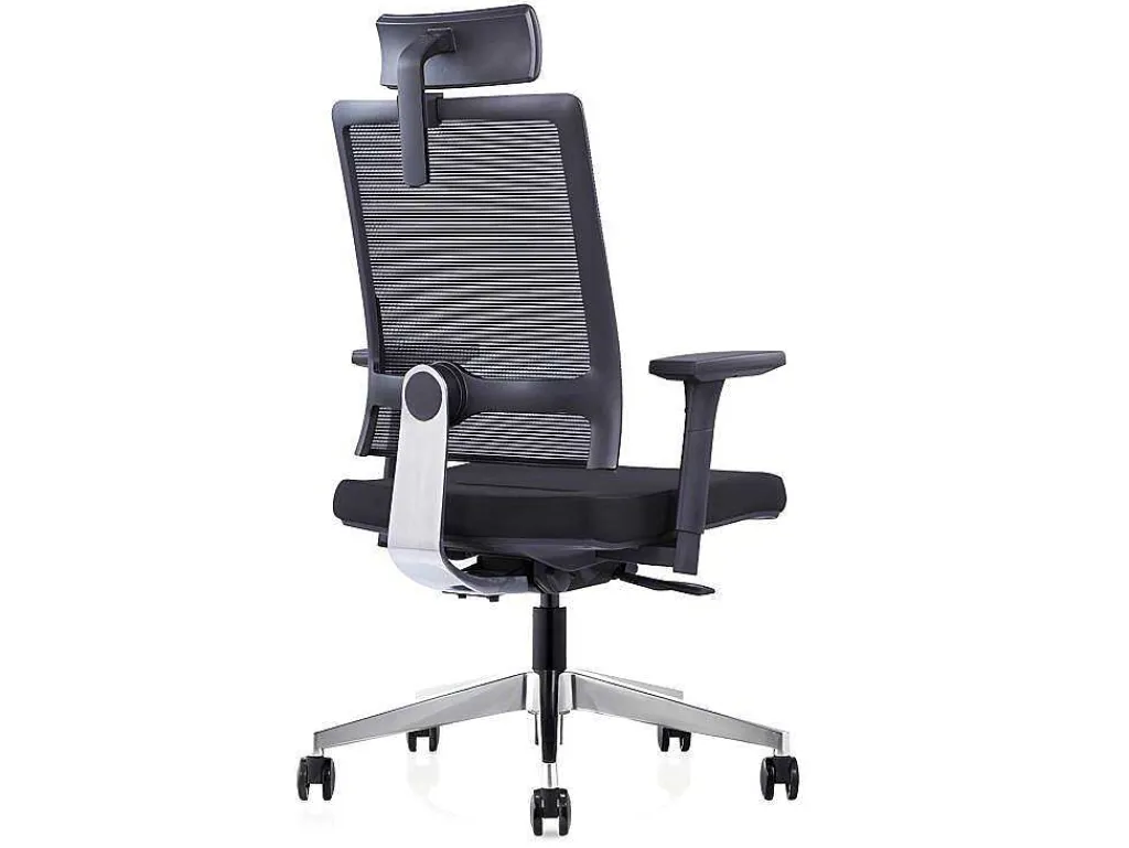 Professionele Ergonomische Bureaustoel - Met Hoofdsteun - Stof - Zwart - Wallstreet-Workēa Best