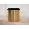 Puff Poef, Hocker O45Cm Velours Zwart, Messing.-Venture Home Best