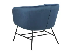 Ramy Fauteuil In Marineblauwe Stof En Zwart Metalen Onderstel.-Vente-unique Clearance